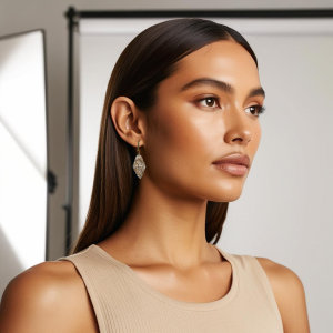 Orecchini ideali per viso quadrato con design verticale ed elegante